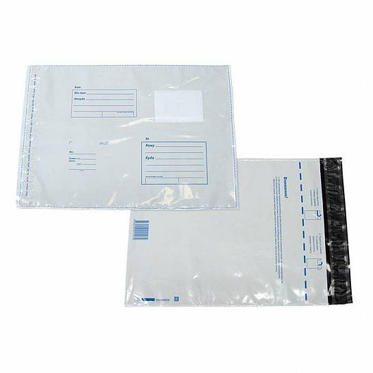 Пакет почтовый полиэтилен С4 (229х324 мм) КУДА-КОМУ стрип белый