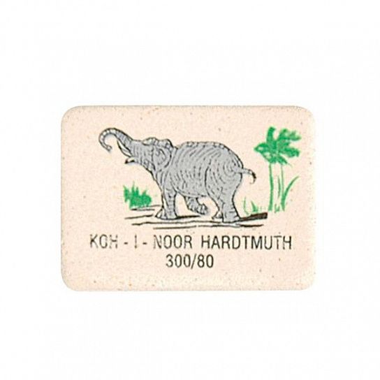 Ластик KOH-I-NOOR ELEPHANT 300/80 каучук 26х19х8 мм, белый, цветная печать