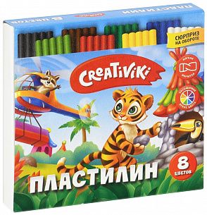 Пластилин Creativiki 8 цветов, 120  г, со стеком