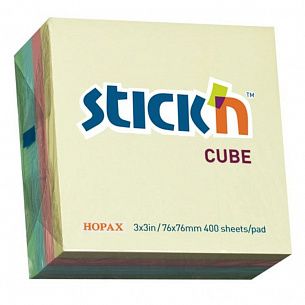 Блок самоклеящийся STICK'N 21013, 76x76 мм, 400 л., 4 цвета, пастель