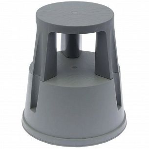 Лестница-тумба пластик 43 см 2 ступени до 150 кг серый