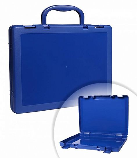 Портфель СТАММ 1 отд. 75х375х280 мм 2 замка 2 ручки пластик синий