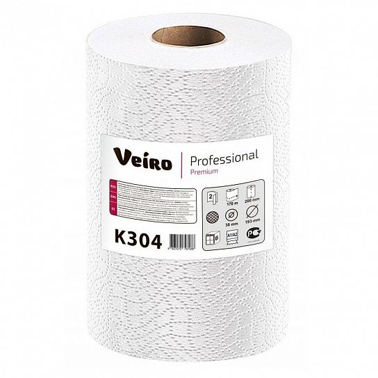 Полотенце бумажное двухслойное VEIRO PROFESSIONAL PREMIUM 170м 20см Белое
