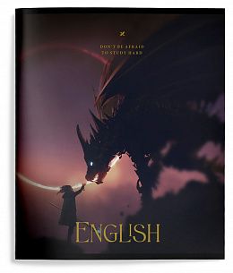 Тетрадь 48 л. А5 клетка, на скрепке, LOREX DEMONS INSIDE Английский язык мелованный картон, запечатка форзаца, фольга