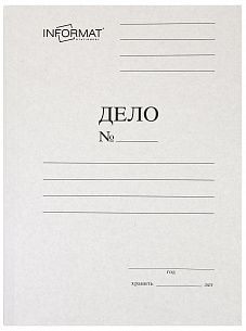 Папка-скоросшиватель ДЕЛО INFORMAT А4, белая, немелованный картон 400 г/м2
