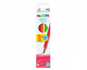 Карандаши цветные CARIOCA деревянные, 6 цветов, шестигранные, картонная упаковка