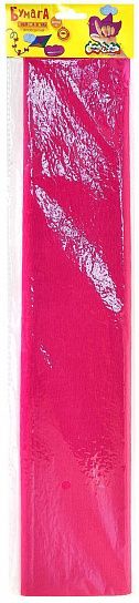 Бумага цветная крепированная флуоресцентная Каляка-Маляка 50х250 см фуксия 32 г/м2 в пакете с европодвесом