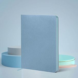 Ежедневник недатированный, А5, 128 л., LOREX PASTEL, интегральная обложка, soft touch, голубой обрез, голубой