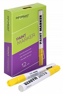 Маркер-краска лаковый INFORMAT PAINT PROFESSIONAL 4 мм, желтый, круглый