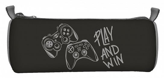 Пенал-тубус 1 отделение Schoolformat ДЖОЙСТИК 210х65 мм черный, полиэстер