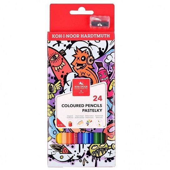 Набор цветных карандашей Koh-I-Noor TEENAGE 3554 24 цветов с точилкой