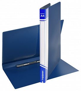 Папка-скоросшиватель INFORMAT А4, синяя, пластик 700 мкм, карман для маркировки и внутренний