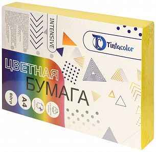 Бумага цветная Tintacolor, формат А4, 80 гр./м2, 500 листов, интенсив, цвет – желтый