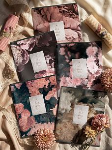 Тетрадь 48 л. А5 линия, на скрепке, офсет LOREX FLORAL DECORATION мелованный картон, запечатка форзаца, soft touch, выборочный УФ-лак