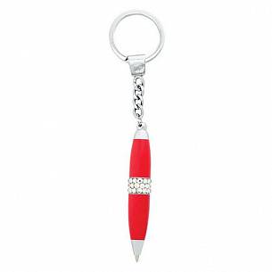 Брелок-ручка GLAM со стразами красный в пластиковом футляре