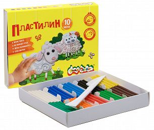 Пластилин Каляка-Маляка 10 цветов 150 г ассорти, со стеком