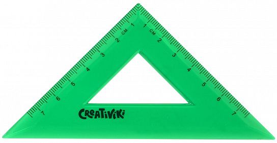 Треугольник 45 гр 7 см пластиковый тонированный зеленый