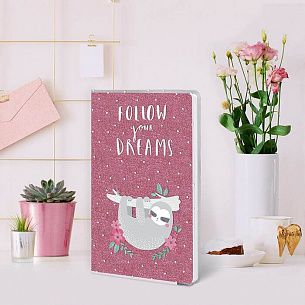 Книжка записная, B6, 80 л., клетка, LOREX ILLEGALY CUTE, обложка ПВХ, глиттер, малиновый