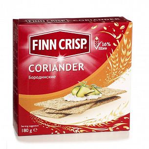 Кондитерское изделие, сухарики, FINN CRISP Coriander, картонная упаковка