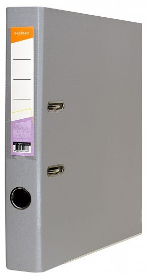 Папка-регистратор INFORMAT 55 мм двухстороннее покрытие PVC, серая