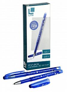Ручка гелевая LITE E-WRITE, 0,5 мм, синий, "пиши-стирай"