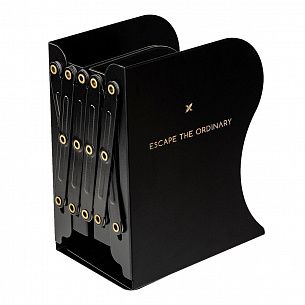 Подставка для книг раздвижная с 3 отделениями LOREX BOOKLOVER TOTAL BLACK металлическая черная