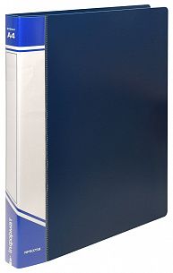 Папка с кольцами INFORMAT А4, 2 кольца, 25 мм, пластик 700 мкм, синяя