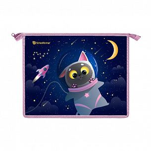Папка для тетрадей комбинированная с молнией 1 отделение А5 Schoolformat, 235х190х50, серия SPACE CAT
