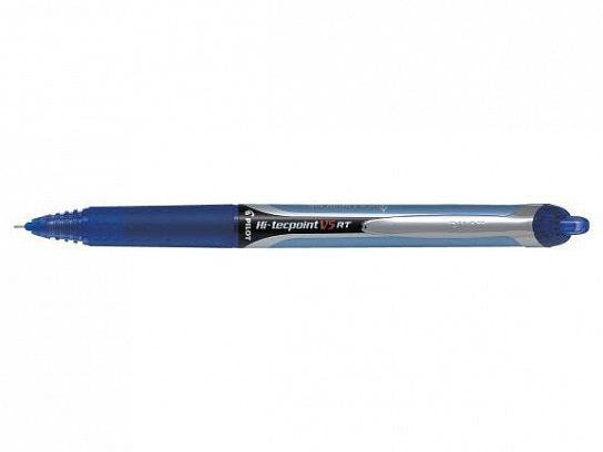 Ручка-роллер автоматическая PILOT HI-TECPOINT RT 0,5 мм, синий, резиновый грип