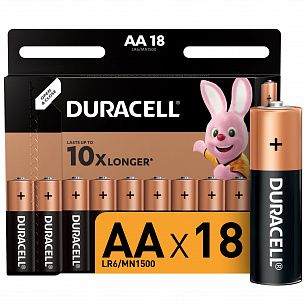 Батарейки Duracell BASIC AA LR6 алкалиновые 1,5V 18 шт/упак