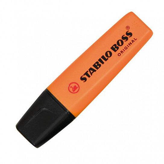 Маркер текстовый BOSS 2-5 мм оранжевый скошенный