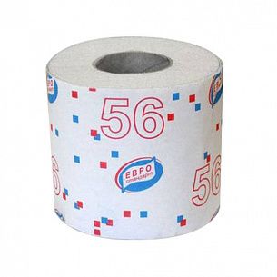 Туалетная бумага Семья и Комфорт ЕВРОСТАНДАРТ 56, 1-слойная, без перфорации, рулон 48 м, отбеленная макулатура, серая