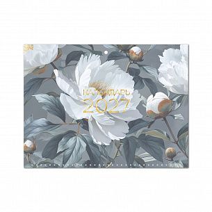 Календарь настенный квартальный 2027 г. LOREX FLOWER VIEW 297×710 мм 3 блока, офсет, на гребне