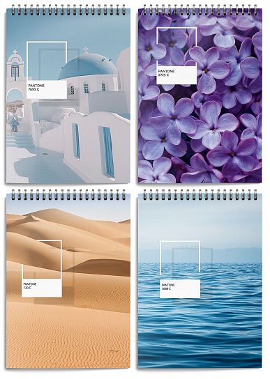 Блокнот А6 40 л. кл. Schoolformat ПАНТОН ПЕЙЗАЖ греб. мел. карт., спл. Уф-лак