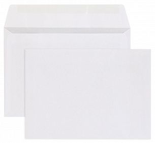 Конверт почтовый C6 (114х162) чистый, белый, декстрин, 80 г/м2