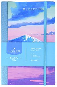 Скетчбук LOREX MAXIMIZE А5, 80л. 100 г/м2, твердая обложка soft touch и фольга серия FLUFFY SKY