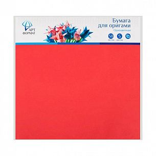 Бумага цветная для оригами 2-сторонняя АРТформат 300х300 мм, 5 цветов 50 листов, 80 г/м2 в пакете
