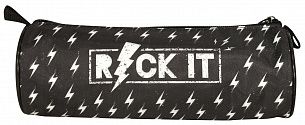 Пенал-тубус 1 отделение Schoolformat ROCK IT 210х65х65 мм черный, ткань