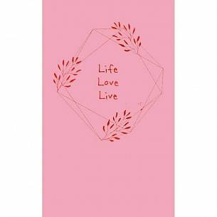 Ежедневник А5- недатрованный LIFE LOVE LIFE ЛИСТИКИ 112 л дизайнерский блок твердая обложка матовая ламинация фольга