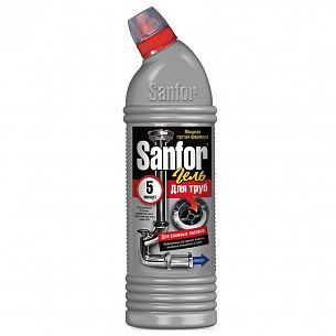 Чистящее средство для канализационных труб SANFOR Для сложных засоров 750 мл