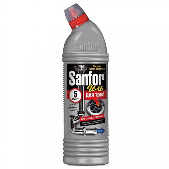 Чистящее средство для канализационных труб SANFOR Для сложных засоров 750 мл