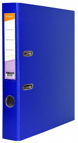 Папка-регистратор INFORMAT 55 мм одностороннее покрытие PVC, синяя