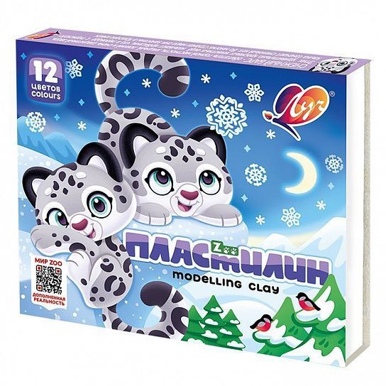 Пластилин Луч ZOO 12 цветов 180 г ассорти