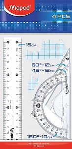 Набор чертежный MAPED START мини пластик прозрачный