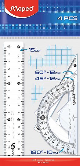 Набор чертежный MAPED START мини пластик прозрачный