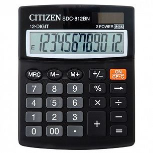 Калькулятор CITIZEN SDC812B 12 разрядный бухгалтерский черный