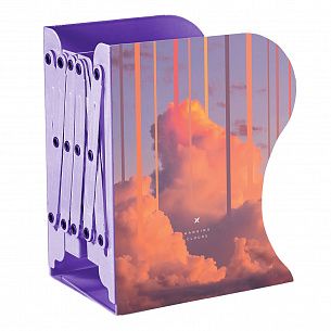 Подставка для книг раздвижная с 3 отделениями LOREX BOOKLOVER HANGING CLOUDS металлическая сиреневая