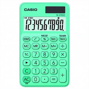 Калькулятор, CASIO SL-310UC-CN, 8 разрядный, карманный, зеленый