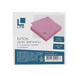 Блок самоклеящийся LITE 76х76 мм, 100 листов, розовый