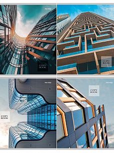 Тетрадь 96 л. А5 клетка, на скрепке, офсет Проф-пресс НЕОБЫЧНЫЕ АРХИТЕКТУРНЫЕ ВИДЫ мелованный картон, лен